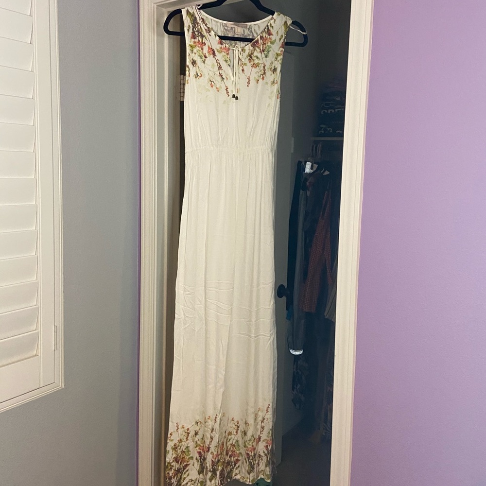 White Floral Maxi Dress
